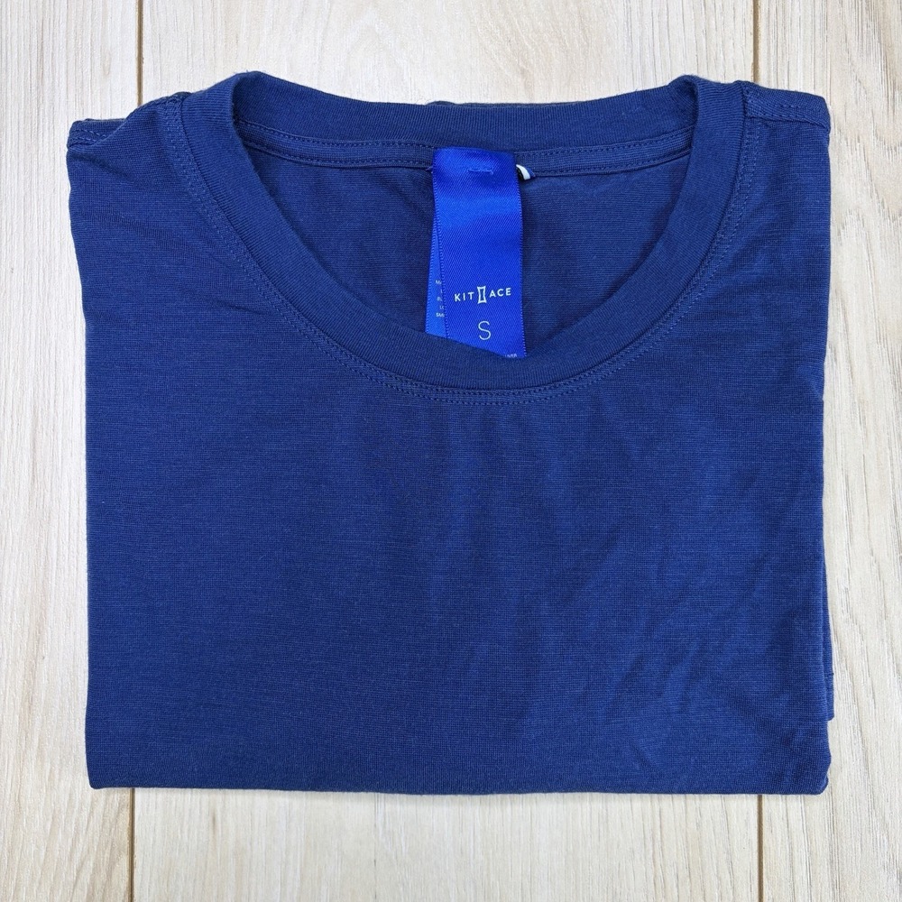 Kit & Ace Mens Small Blue Crewneck Short Sleeve Stretch Athletic Basic T-Shirt